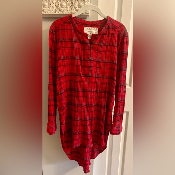 HOLDING HORSES Anthropologie Red Plaid Button Down Shirt - SZ XS - Picture 6 of 10